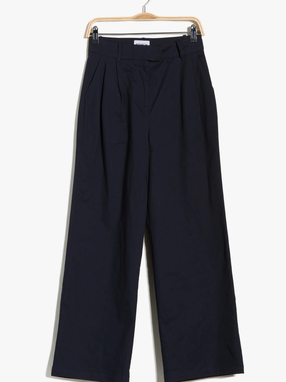 FRNCH Pleated Navy Pant